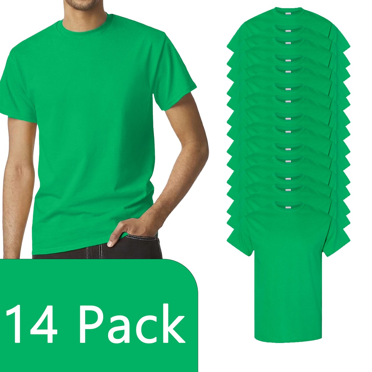 Gildan Irish Green Heavy Cotton Short Sleeve T-Shirt Pack for Cricut, Heat Transfer & Custom Printing